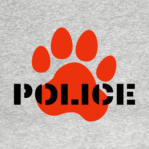 Police and dog paw print design in black and red by BlueLightDesign